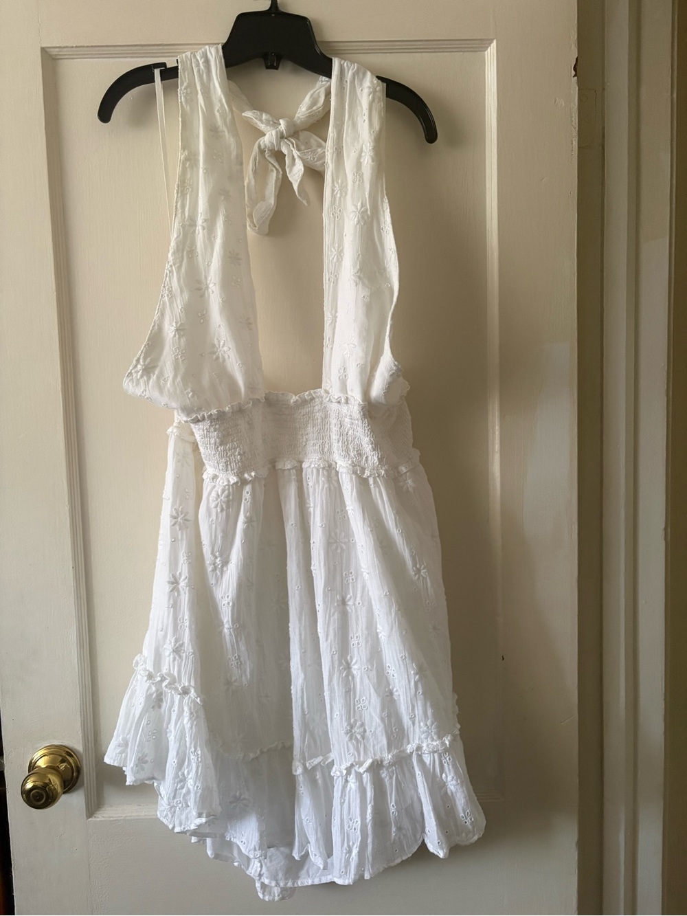 Aerie Women's White Eyelet Tie-Back Sundress